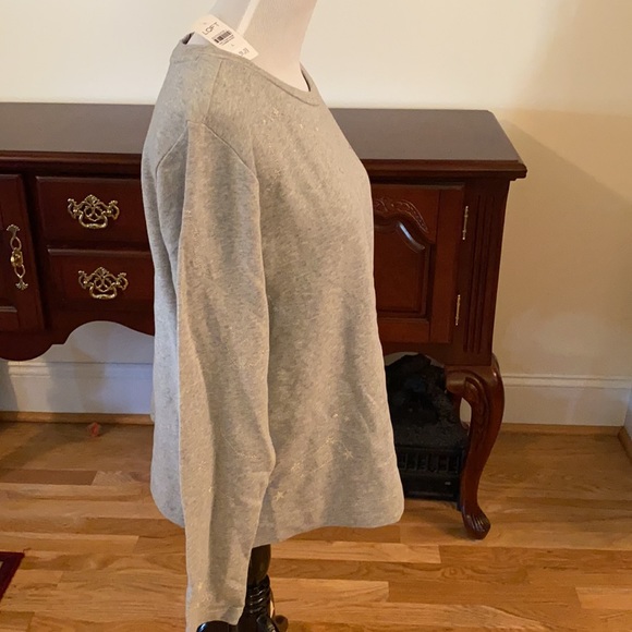 LOFT Sparkle Stars Gray and Silver Top - Picture 6 of 8